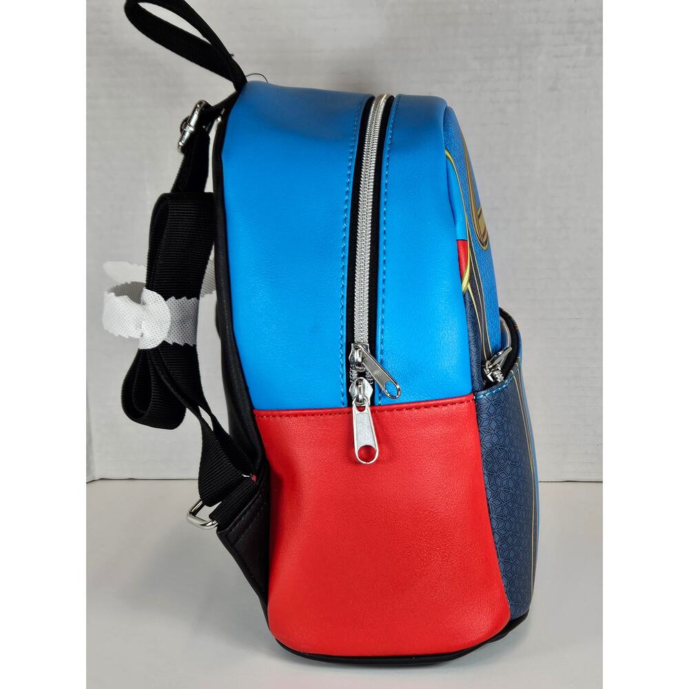 Funko Marvel Studios Marvel Cosplay Blue/Red/Gold Faux Leather Mini Backpack NWT - Picture 5 of 10